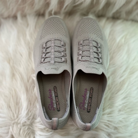 Skechers Newbury Taupe Slip Ons, Air Cooled, Women’s 8.5 - Picture 2 of 9